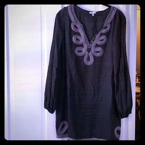 Joie dark navy and lavender dress or cover-up